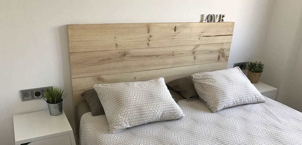 material cabezal de cama madera
